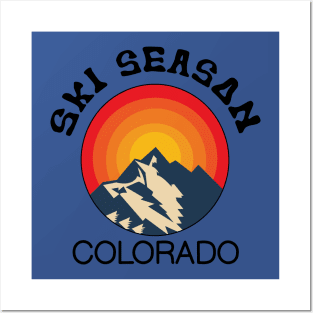 Ski Season, Colorado, Colorado Lifestyle, Skiing, Snowboarding, Ski Mountains, Retro Skiing Mountain Posters and Art